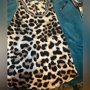 Again Leopard Print Sleeveless Dress